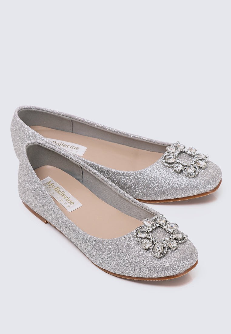 Maribel Comfy Ballerina In SilverBallerina - myballerine