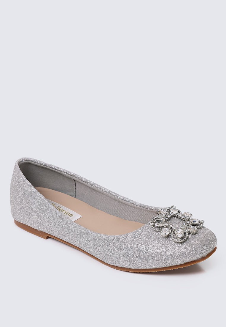Maribel Comfy Ballerina In SilverBallerina - myballerine