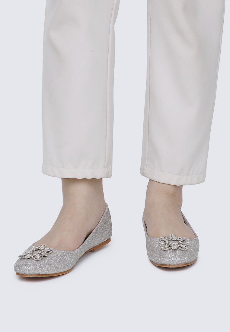Maribel Comfy Ballerina In SilverBallerina - myballerine
