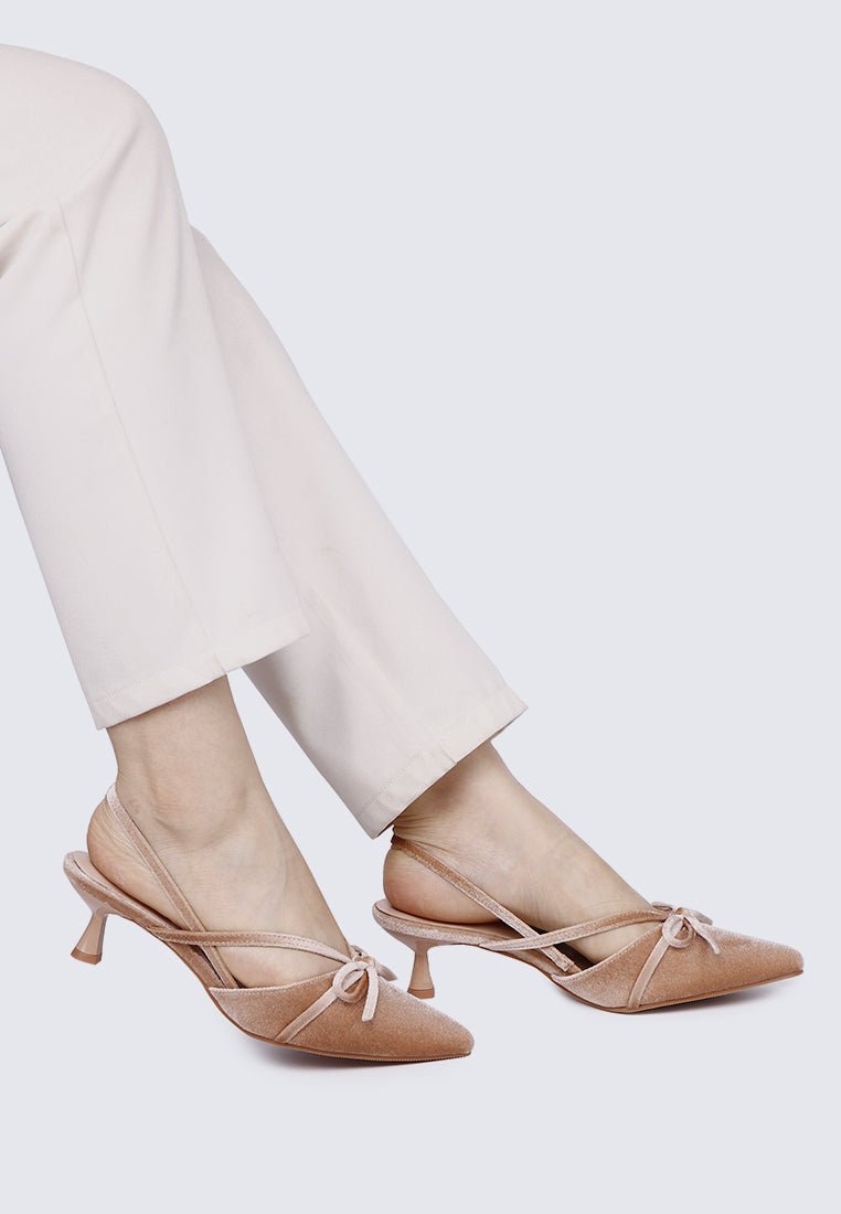 Morvella Comfy Heels In AlmondHeels - myballerine