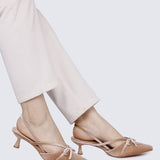 Morvella Comfy Heels In AlmondHeels - myballerine