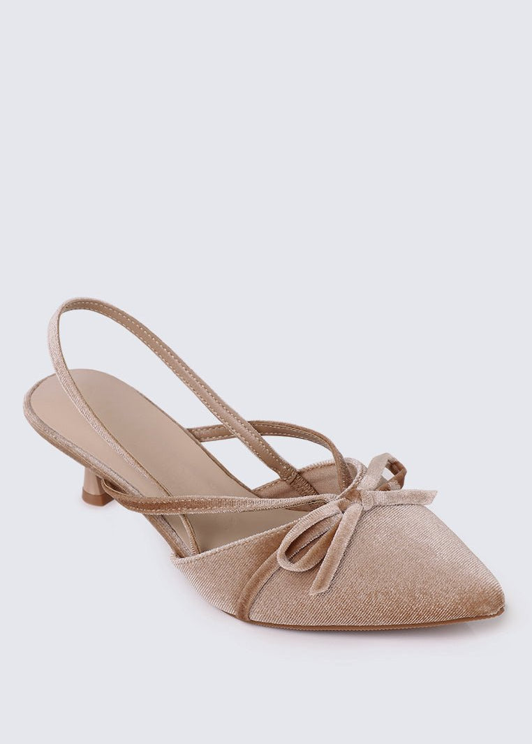 Morvella Comfy Heels In AlmondHeels - myballerine
