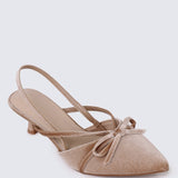 Morvella Comfy Heels In AlmondHeels - myballerine