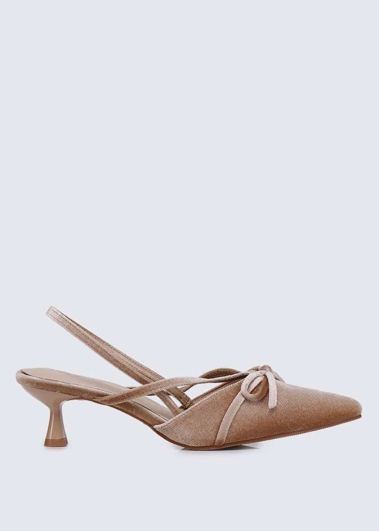 Morvella Comfy Heels In AlmondHeels - myballerine