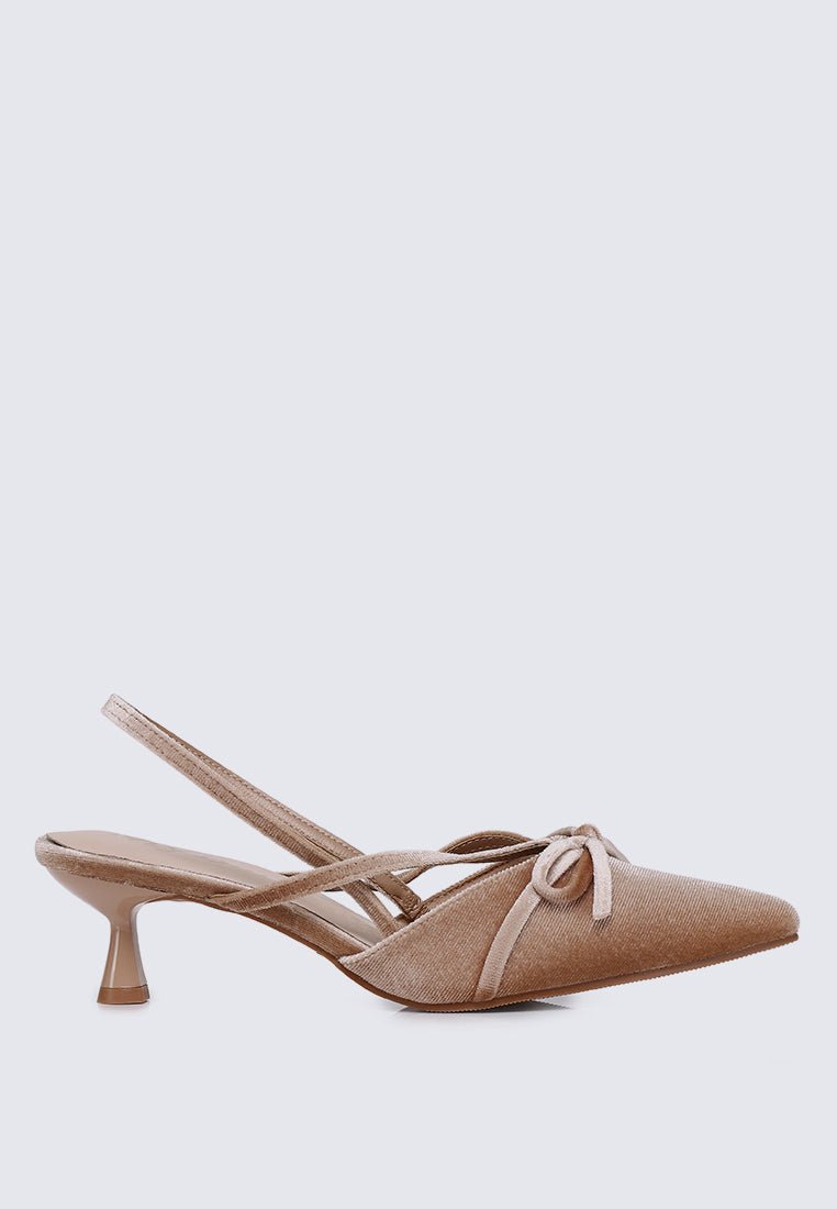 Morvella Comfy Heels In AlmondHeels - myballerine