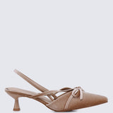 Morvella Comfy Heels In AlmondHeels - myballerine