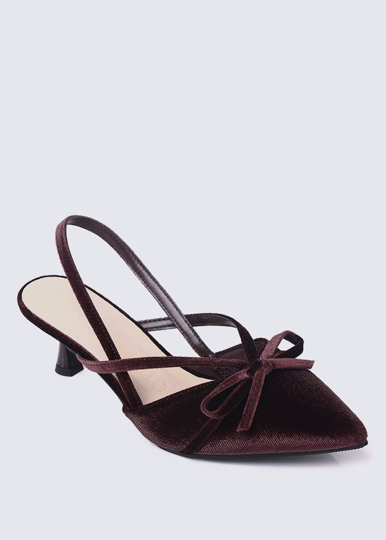 Morvella Comfy Heels In Mauve TaupeHeels - myballerine