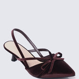 Morvella Comfy Heels In Mauve TaupeHeels - myballerine