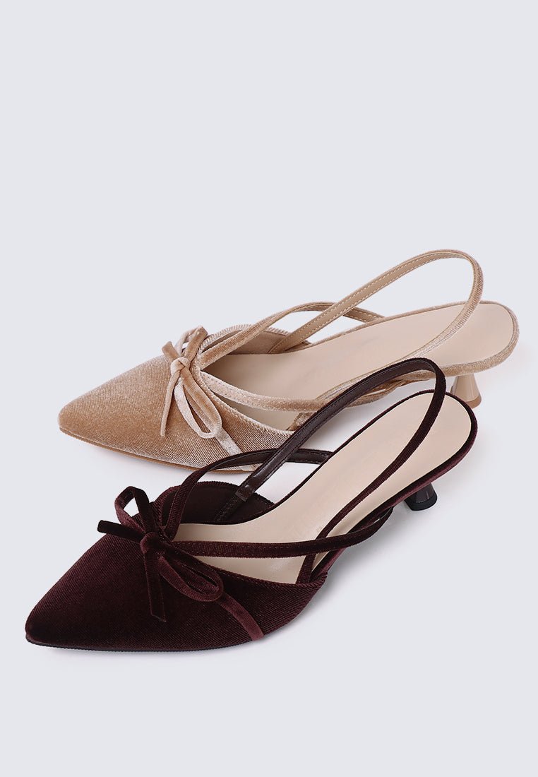 Morvella Comfy Heels In Mauve TaupeHeels - myballerine