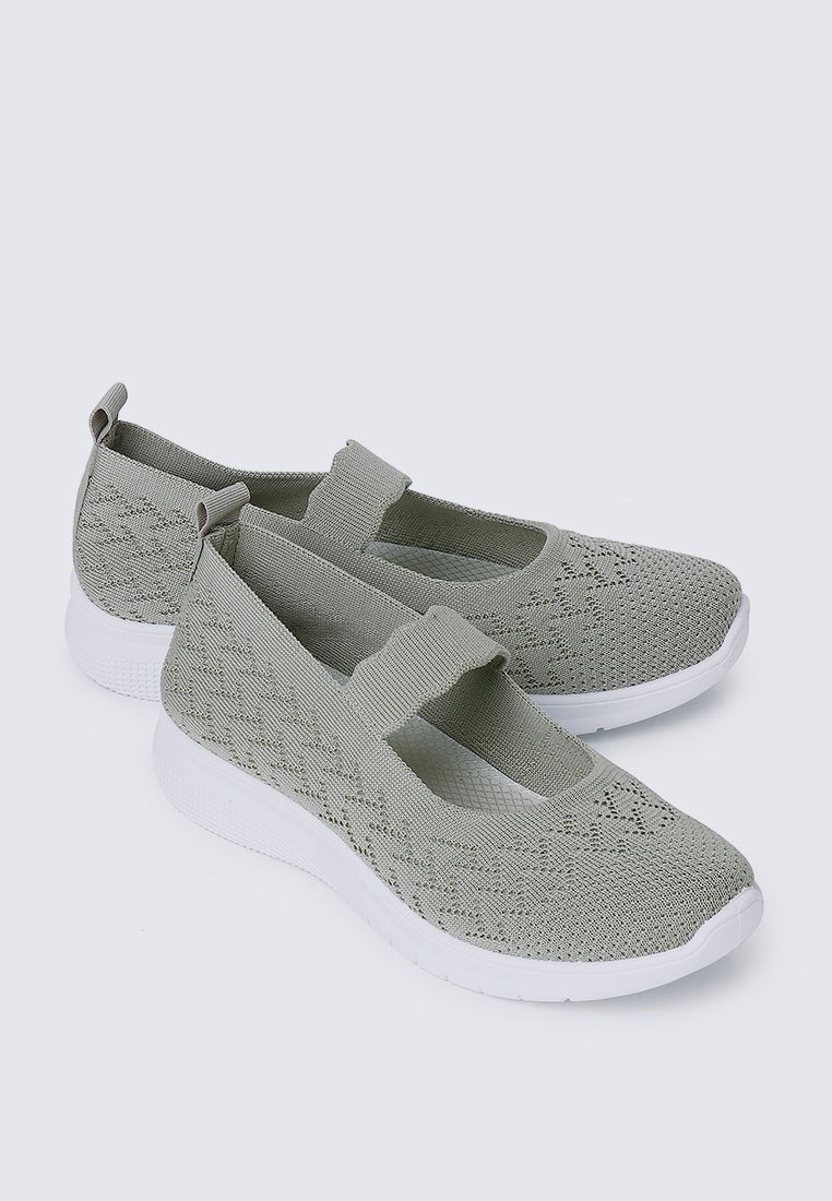 My Steps Comfy Sneakers In Sage GreenShoes - myballerine