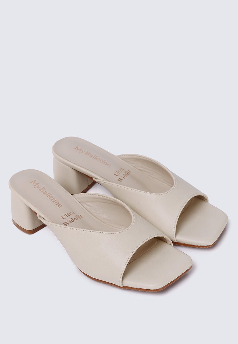 Nami Ultra WideFit Comfy Heels In BeigeHeels - myballerine