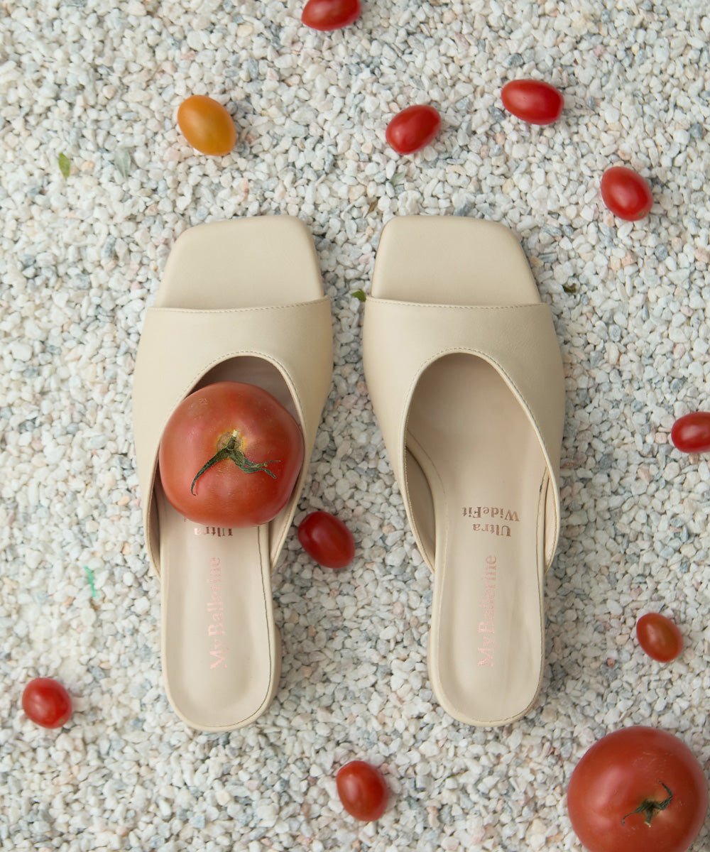 Nami Ultra WideFit Comfy Heels In BeigeHeels - myballerine