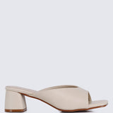 Nami Ultra WideFit Comfy Heels In BeigeHeels - myballerine