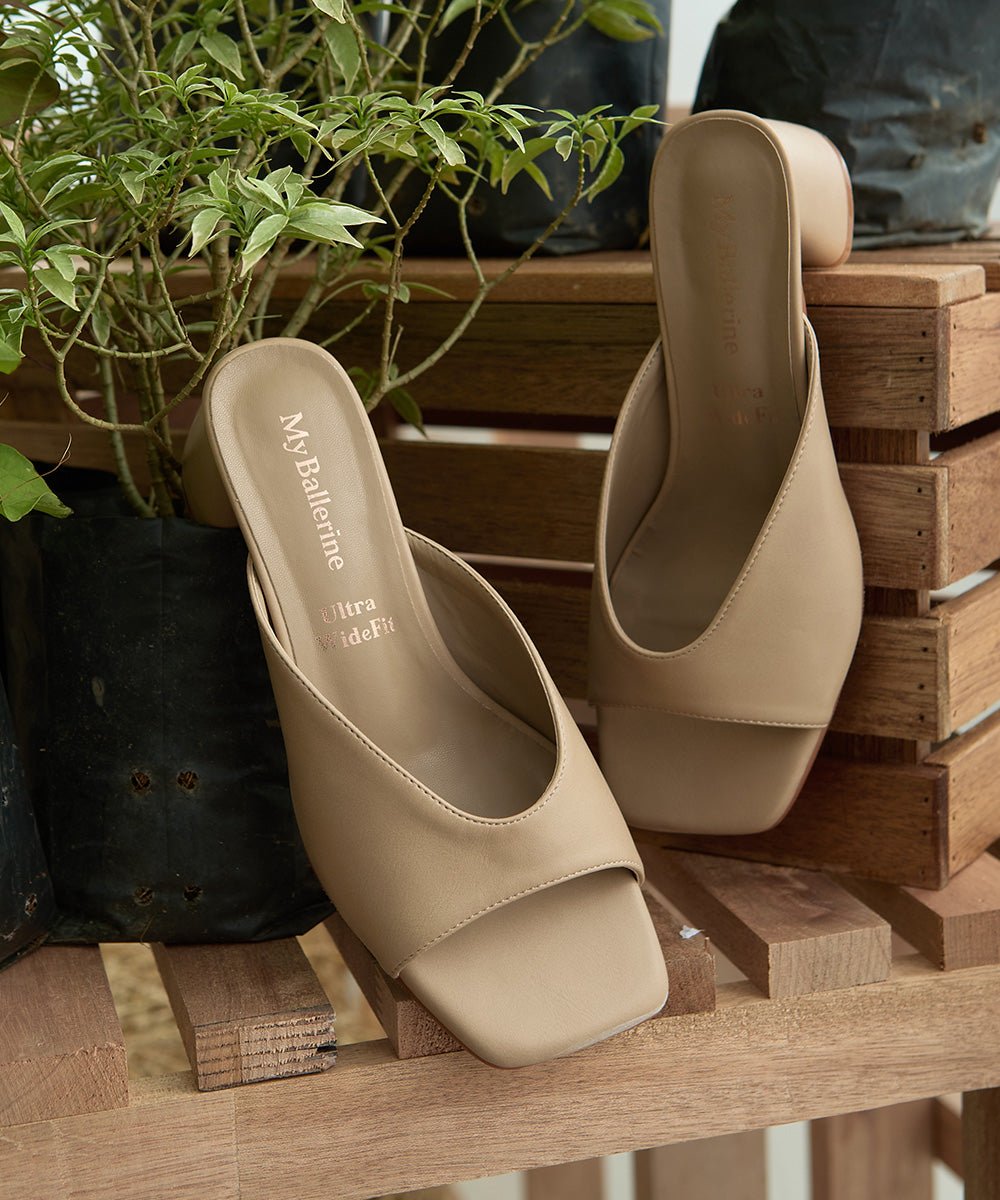 Nami Ultra WideFit Comfy Heels In NudeHeels - myballerine