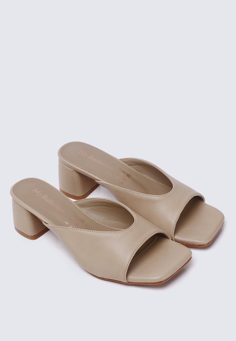 Nami Ultra WideFit Comfy Heels In NudeHeels - myballerine