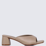 Nami Ultra WideFit Comfy Heels In NudeHeels - myballerine