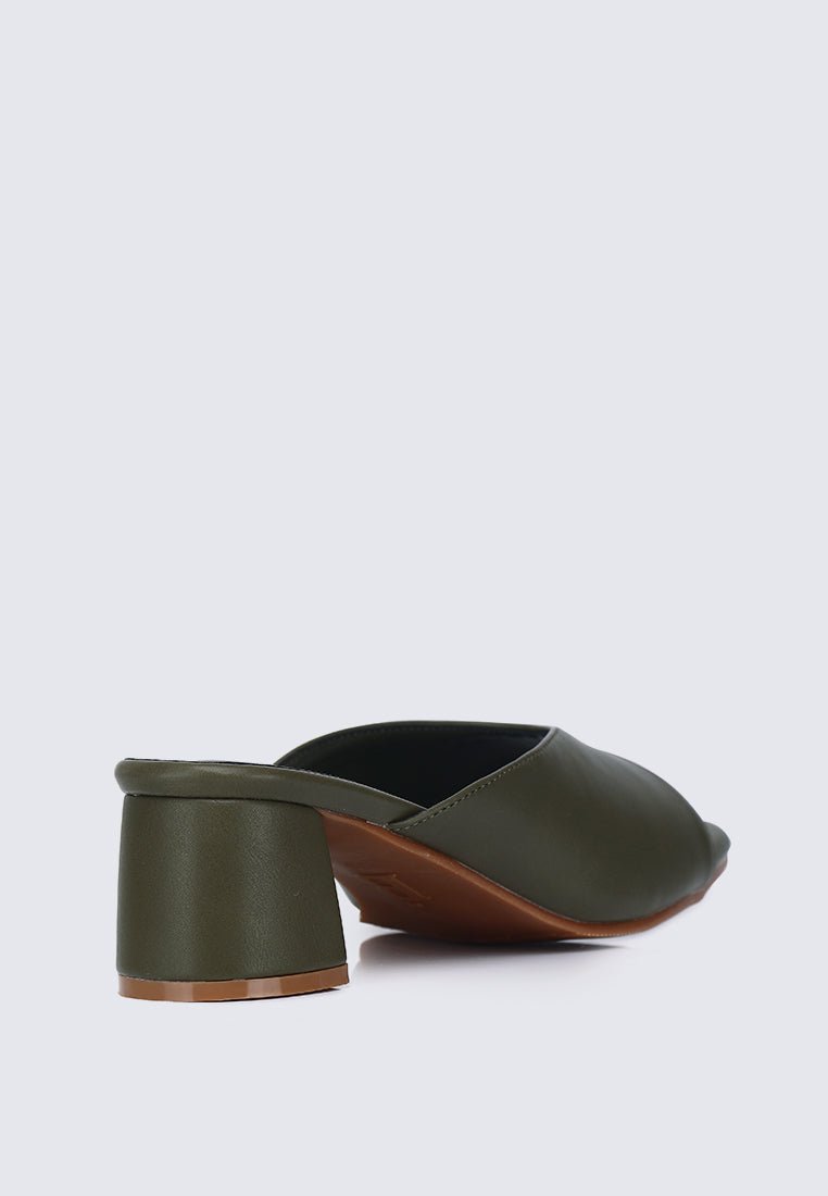 Nami Ultra WideFit Comfy Heels In OliveHeels - myballerine