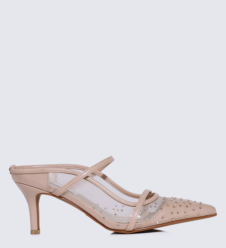 Natasha Comfy Heels In NudeShoes - myballerine