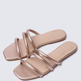 Nevaeh Comfy Sandals In Rose GoldShoes - myballerine