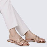 Nevaeh Comfy Sandals In Rose GoldShoes - myballerine
