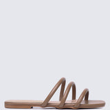 Nevaeh Comfy Sandals In TaupeShoes - myballerine