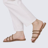 Nevaeh Comfy Sandals In TaupeShoes - myballerine