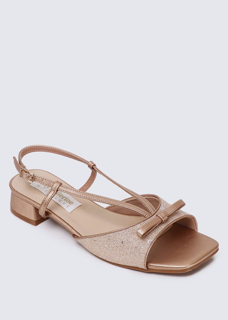 Ophelia Comfy Sandals In Rose GoldHeels - myballerine