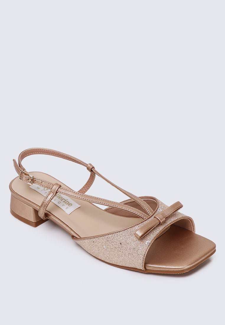 Ophelia Comfy Sandals In Rose GoldHeels - myballerine