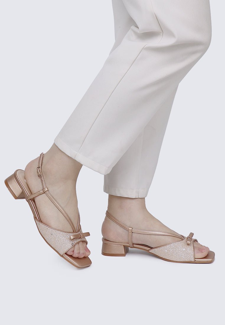 Ophelia Comfy Sandals In Rose GoldHeels - myballerine
