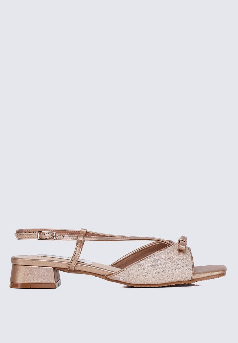 Ophelia Comfy Sandals In Rose GoldHeels - myballerine