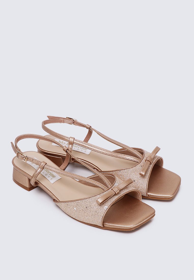 Ophelia Comfy Sandals In Rose GoldHeels - myballerine