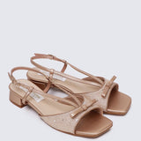 Ophelia Comfy Sandals In Rose GoldHeels - myballerine