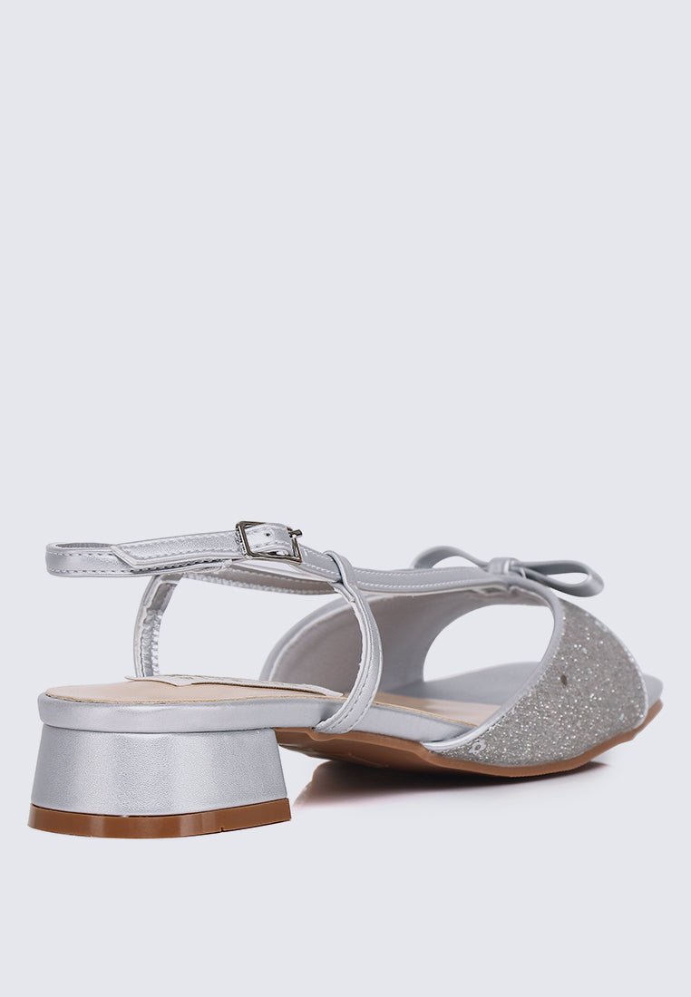 Ophelia Comfy Sandals In SilverHeels - myballerine