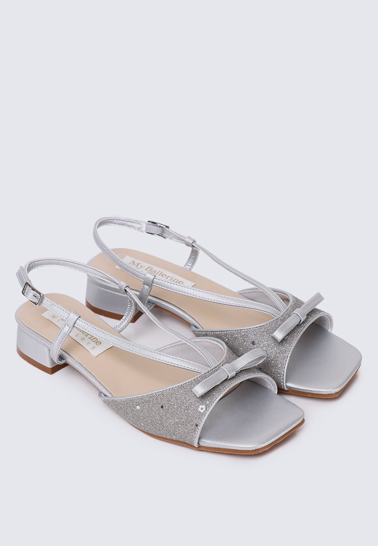 Ophelia Comfy Sandals In SilverHeels - myballerine
