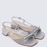 Ophelia Comfy Sandals In SilverHeels - myballerine