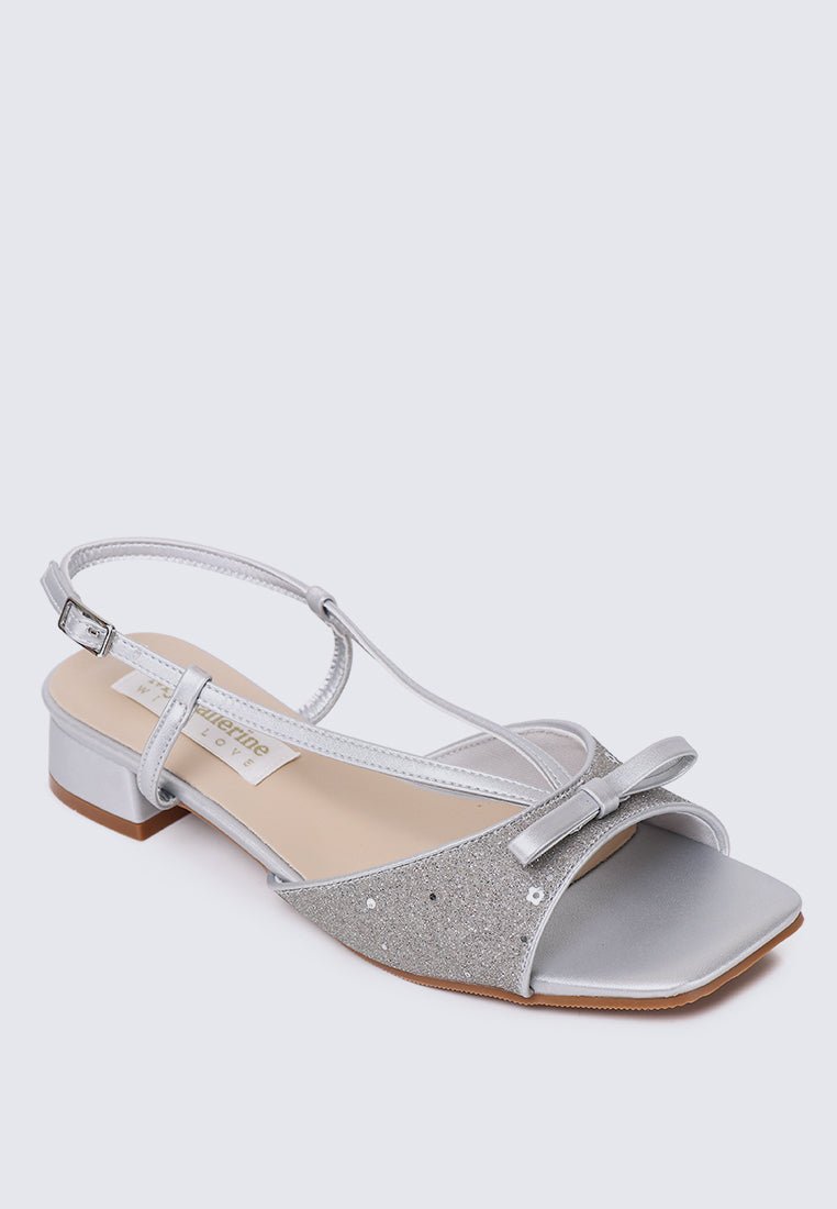 Ophelia Comfy Sandals In SilverHeels - myballerine