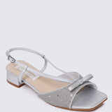 Ophelia Comfy Sandals In SilverHeels - myballerine