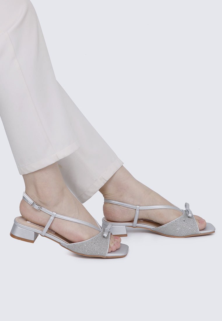 Ophelia Comfy Sandals In SilverHeels - myballerine