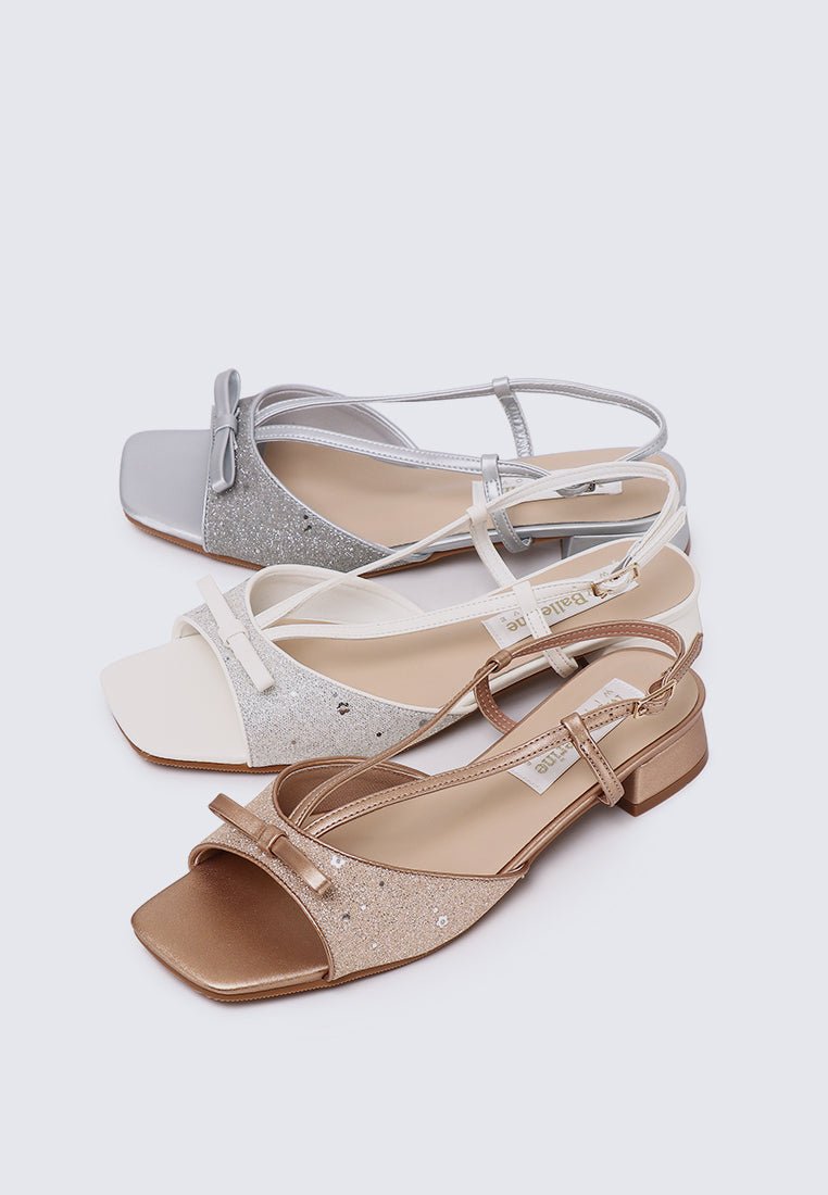 Ophelia Comfy Sandals In SilverHeels - myballerine