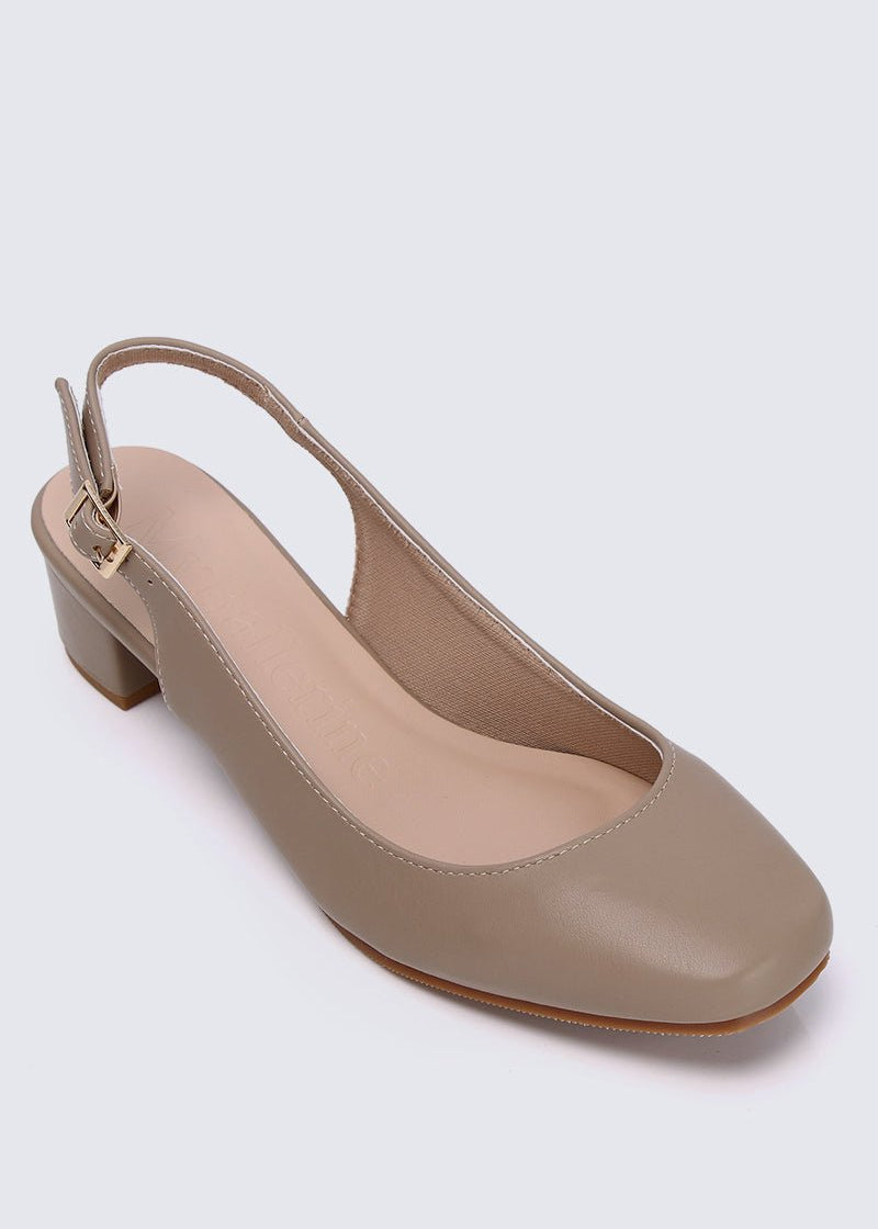 Palmer Comfy Heels In Taupe - myballerine