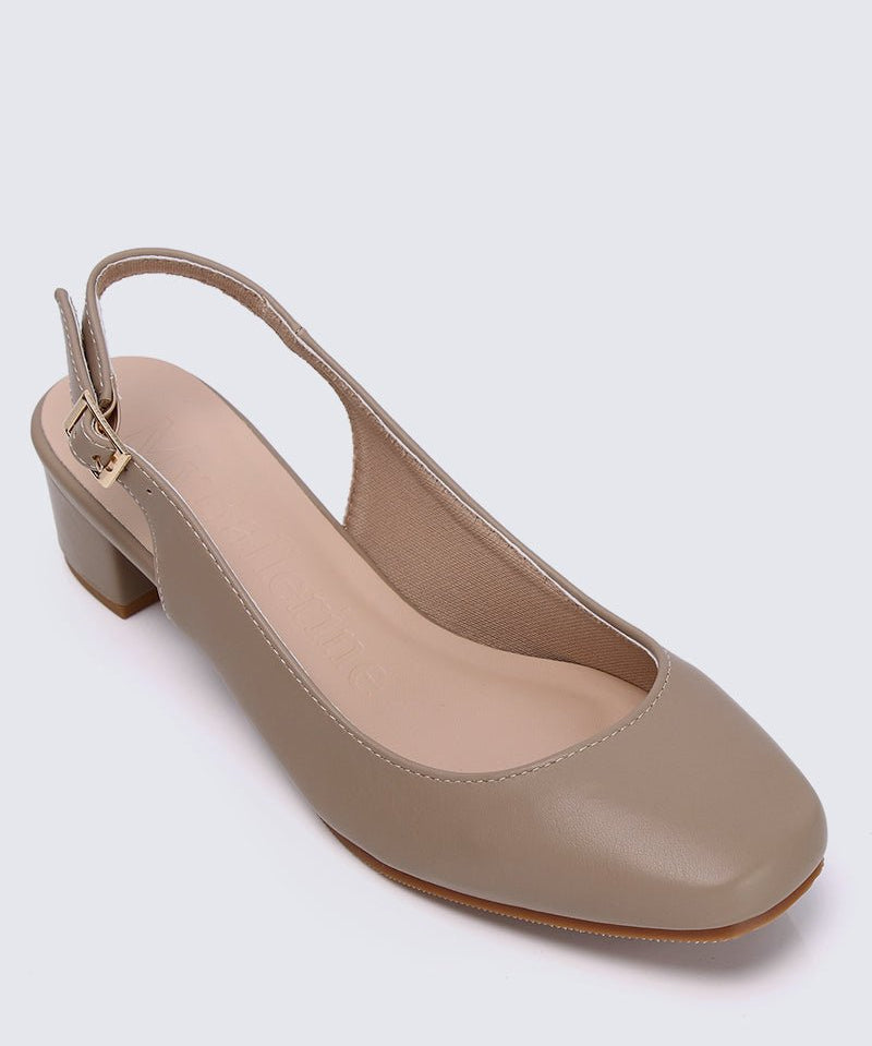 Palmer Comfy Heels In Taupe - myballerine