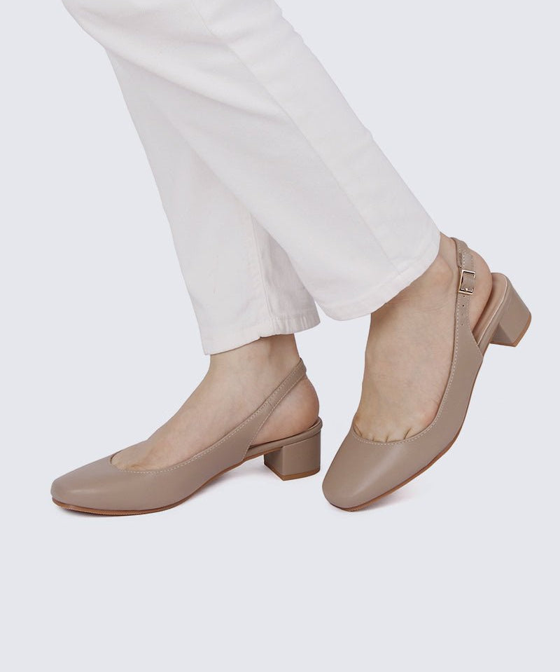 Palmer Comfy Heels In Taupe - myballerine