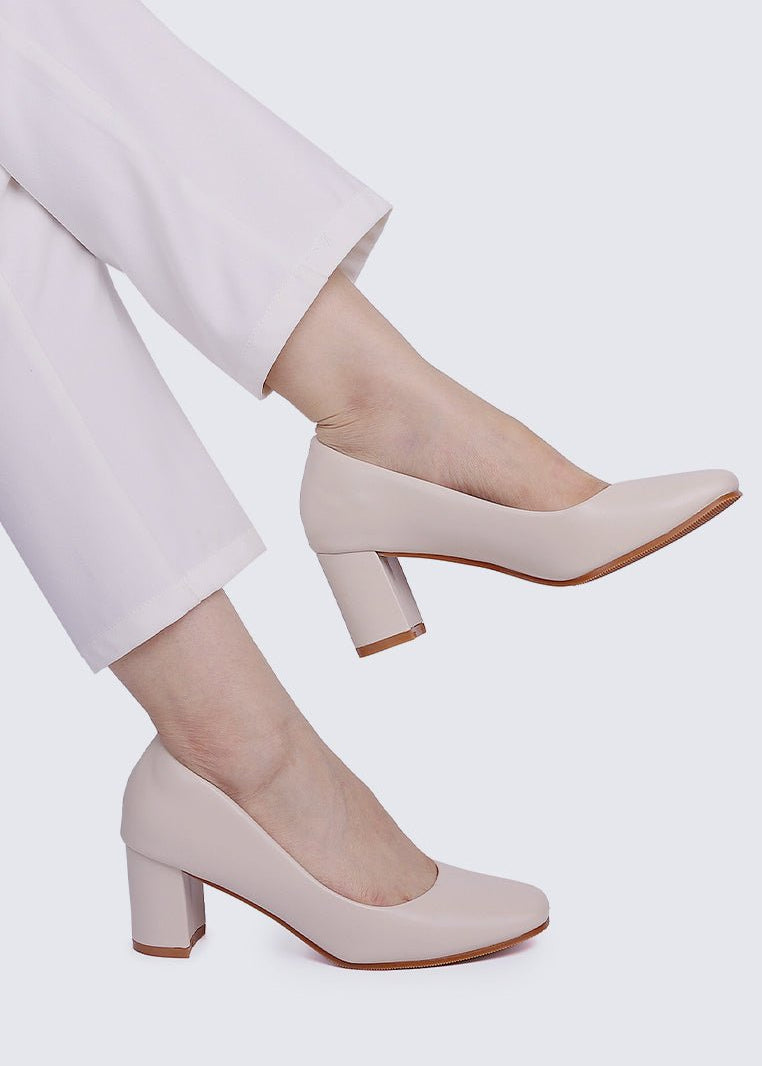 Pauline Comfy Heels In Beige - myballerine