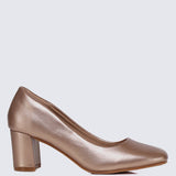 Pauline Comfy Heels In Rose GoldHeels - myballerine