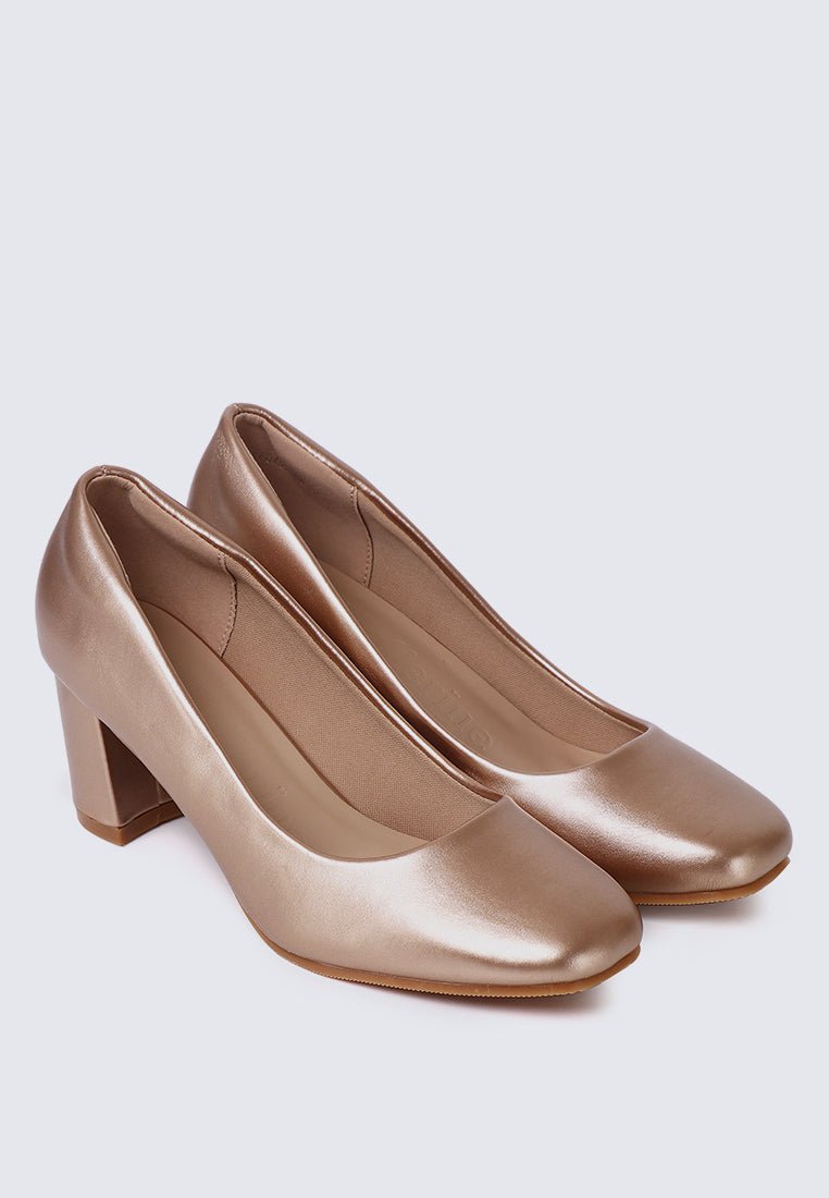 Pauline Comfy Heels In Rose GoldHeels - myballerine