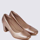 Pauline Comfy Heels In Rose GoldHeels - myballerine