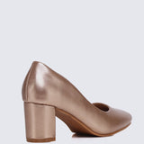 Pauline Comfy Heels In Rose GoldHeels - myballerine