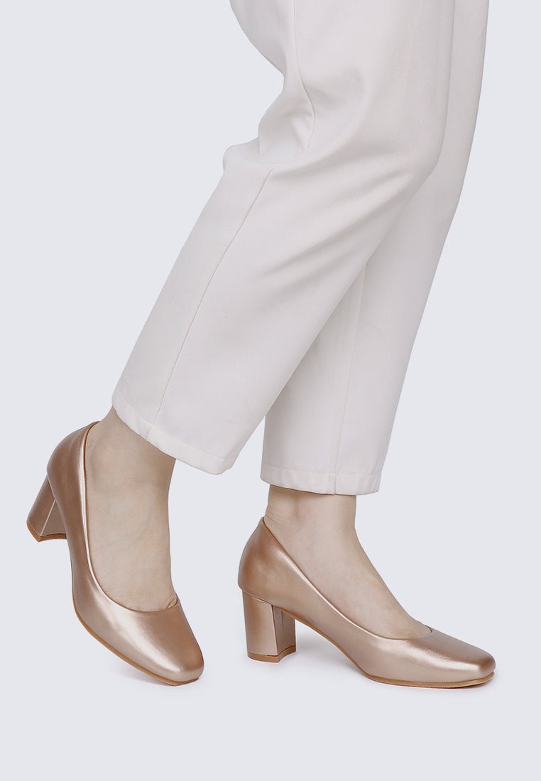 Pauline Comfy Heels In Rose GoldHeels - myballerine