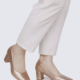 Pauline Comfy Heels In Rose GoldHeels - myballerine