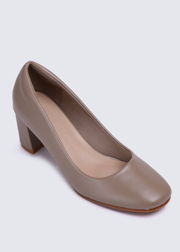 Pauline Comfy Heels In Taupe - myballerine